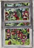 Hollyhocks through the Window